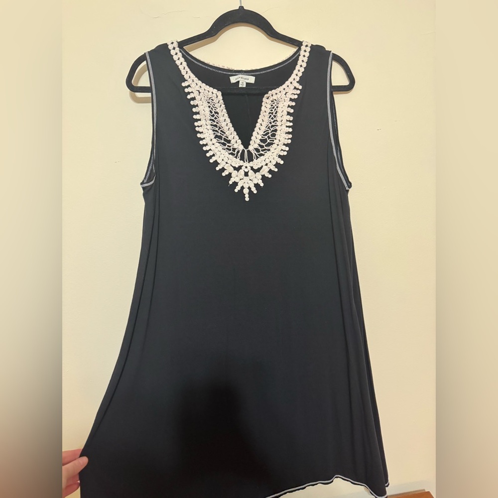 Black and cream beach dress